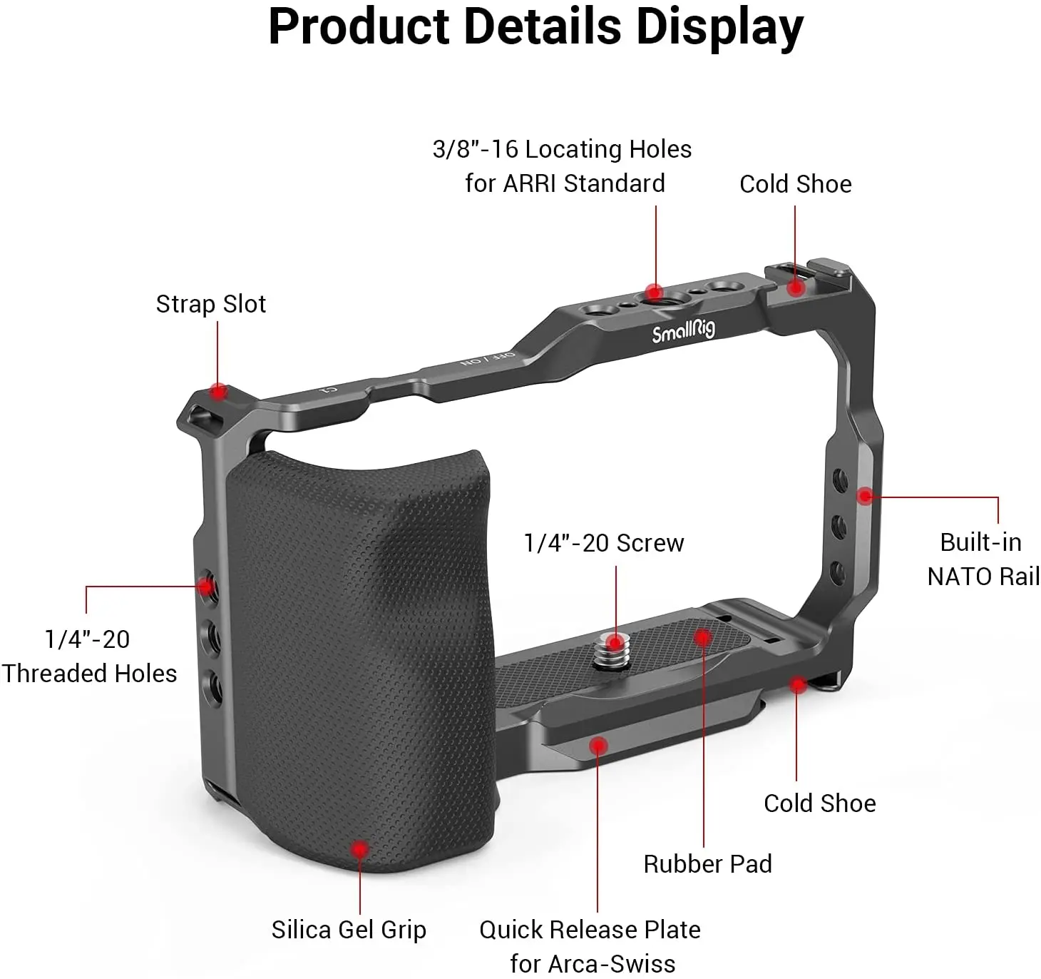 SmallRig Camera Cage with Grip for Sony ZV-E10 ZVE10 3538B