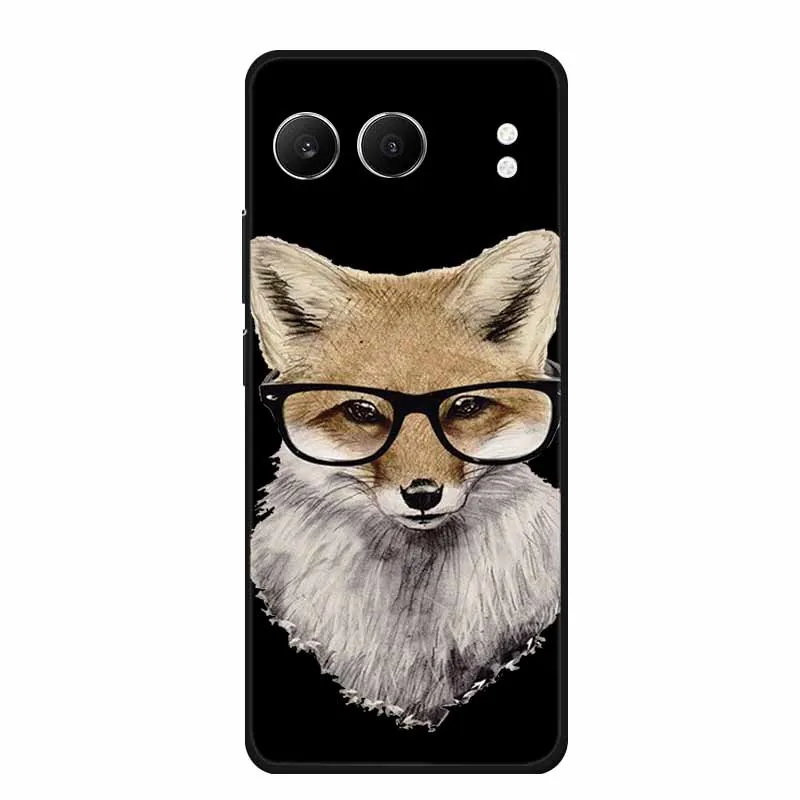 Cute Cartoon Cat Black Silicone Soft Back Cover Case