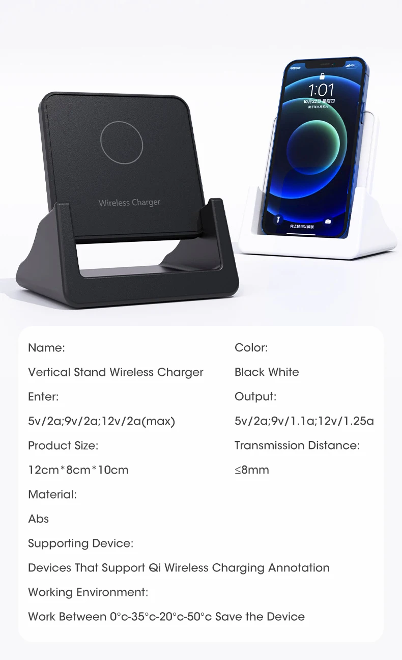 usb c 5v 3a 15 Qi Wireless Charger Stand For iPhone 13 12 11 Pro X XS Max XR 8 Samsung S21 S20 S10 Fast Charging Dock Station Phone Holder 5v 3a usb c