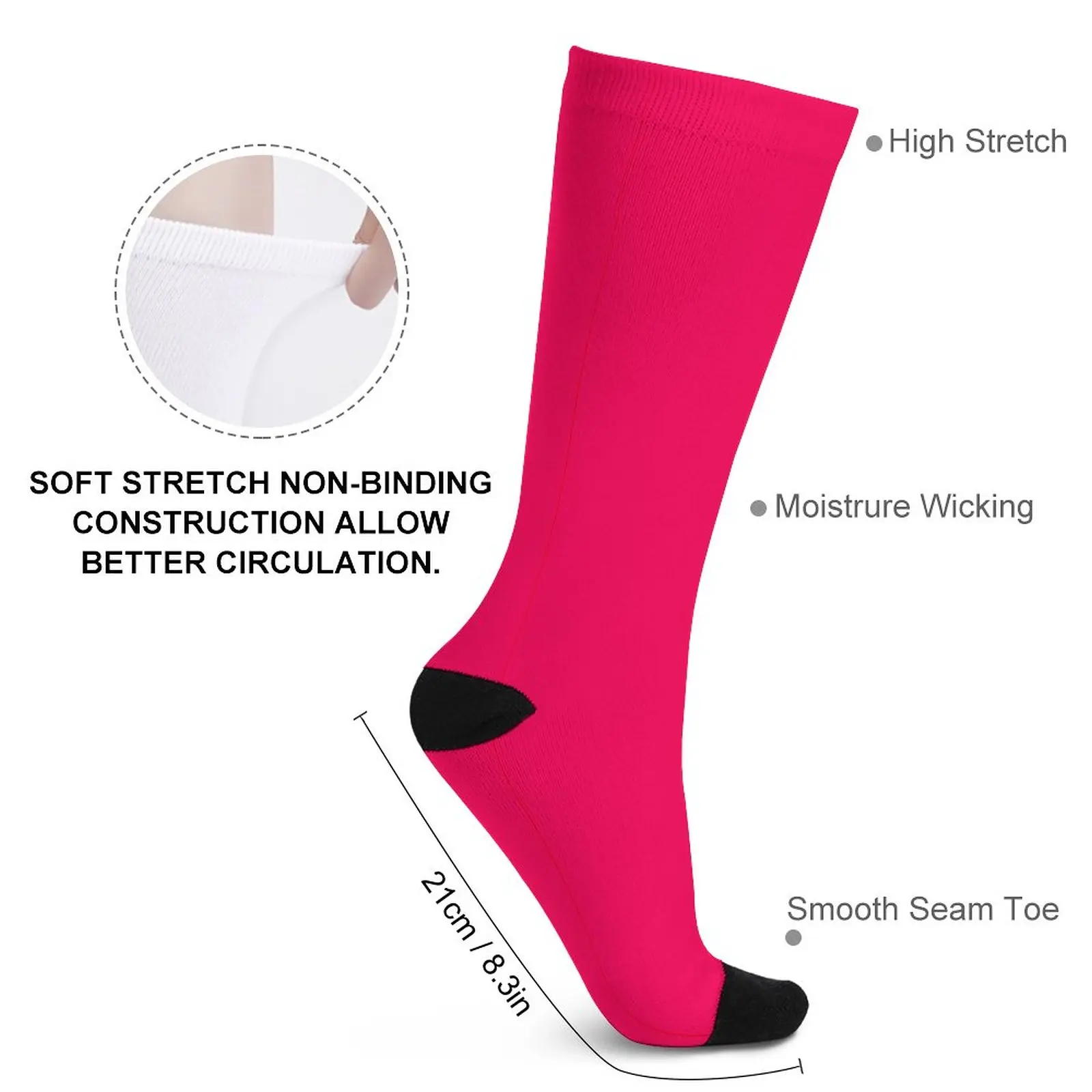 Haute Pink Socks Women's warm socks Hiking boots Socks with print