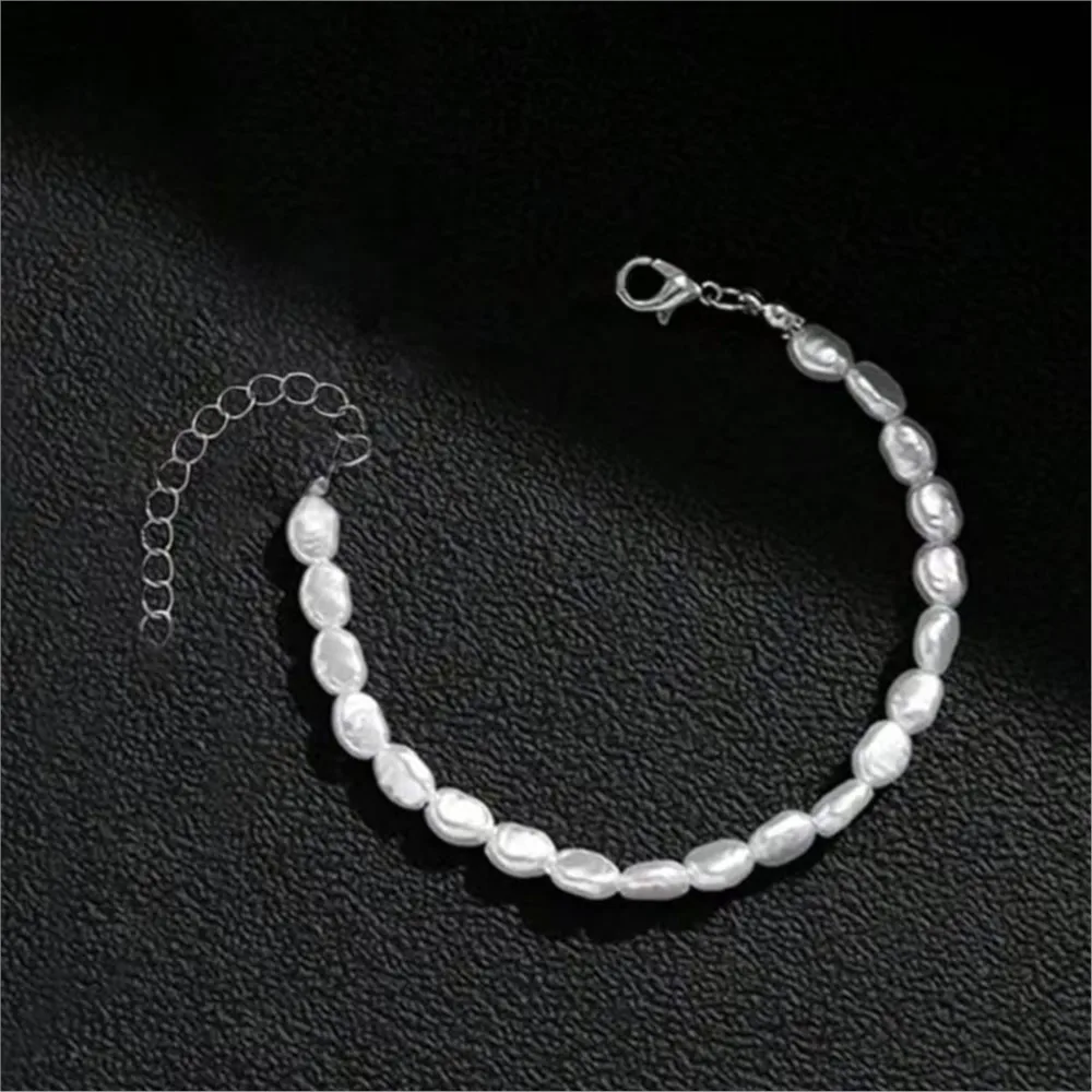 Elegant Baroque-Inspired Imitation Pearl Bracelet for Women Faux Pearl Beads Chain Bracelets Perfect for Daily Wear & Parties