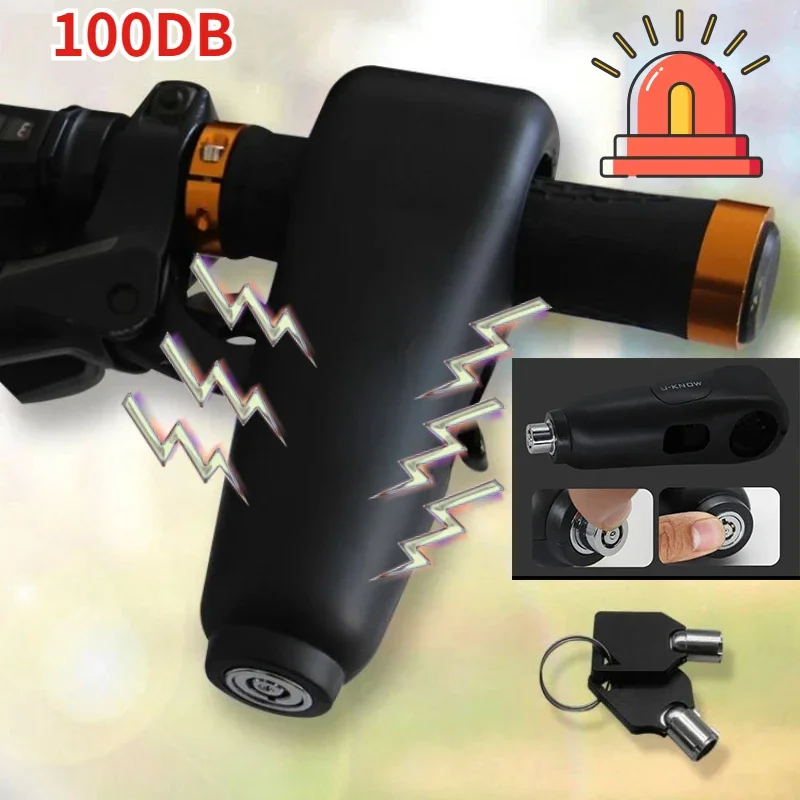 Loud Anti-theft Handlebar Lock for Motorcycles, Scooters, and Bicycles