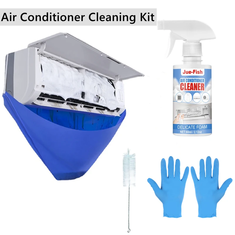 Air Conditioning Cover Wall Mounted Air Conditioner Cleaning Washing Protective Cover with tube