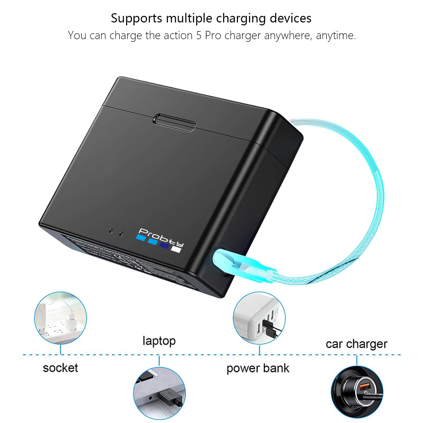 Caméra Action 360° avec Batterie et Chargeur Lot