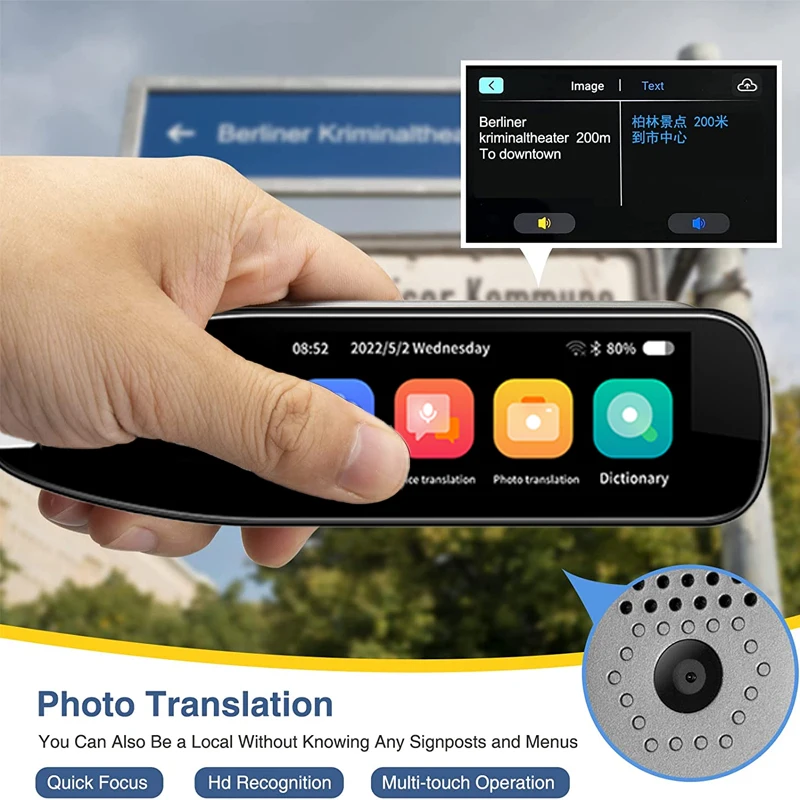 Q2a tradutor de voz caneta 2.23 polegadas tela dicionário 134 traduções  on-line 12 traduções offline viagens de negócios no exterior - AliExpress