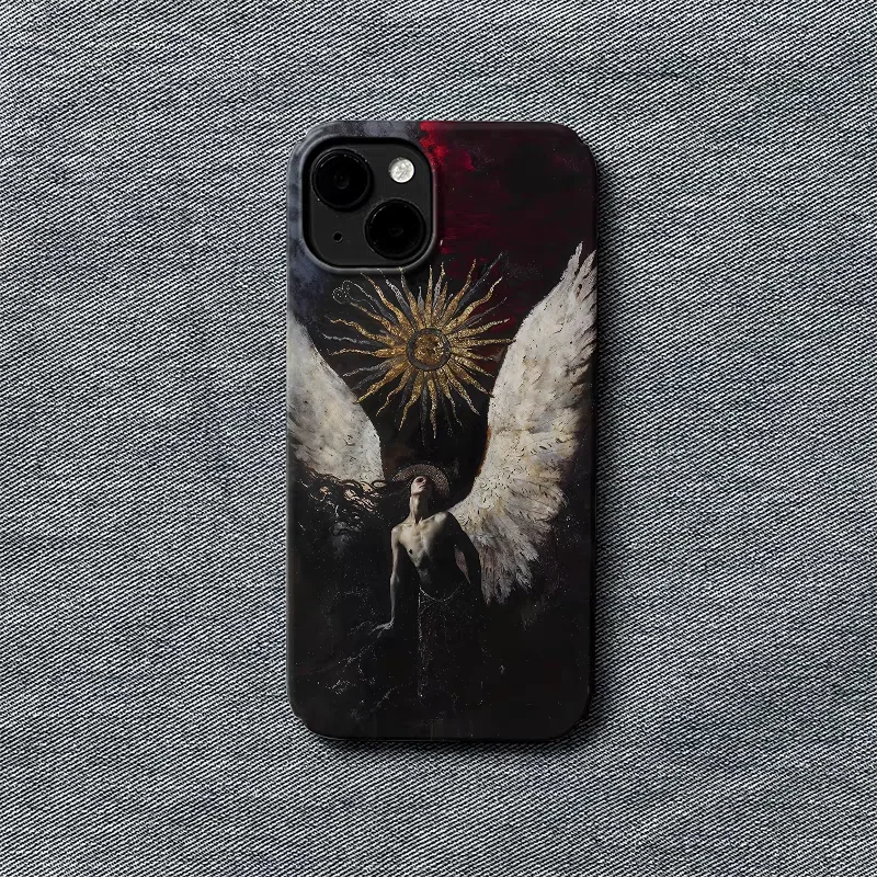 Black Luxury Medieval Retro Angel Niche Phone Case For iPhone 17 16 15 ...