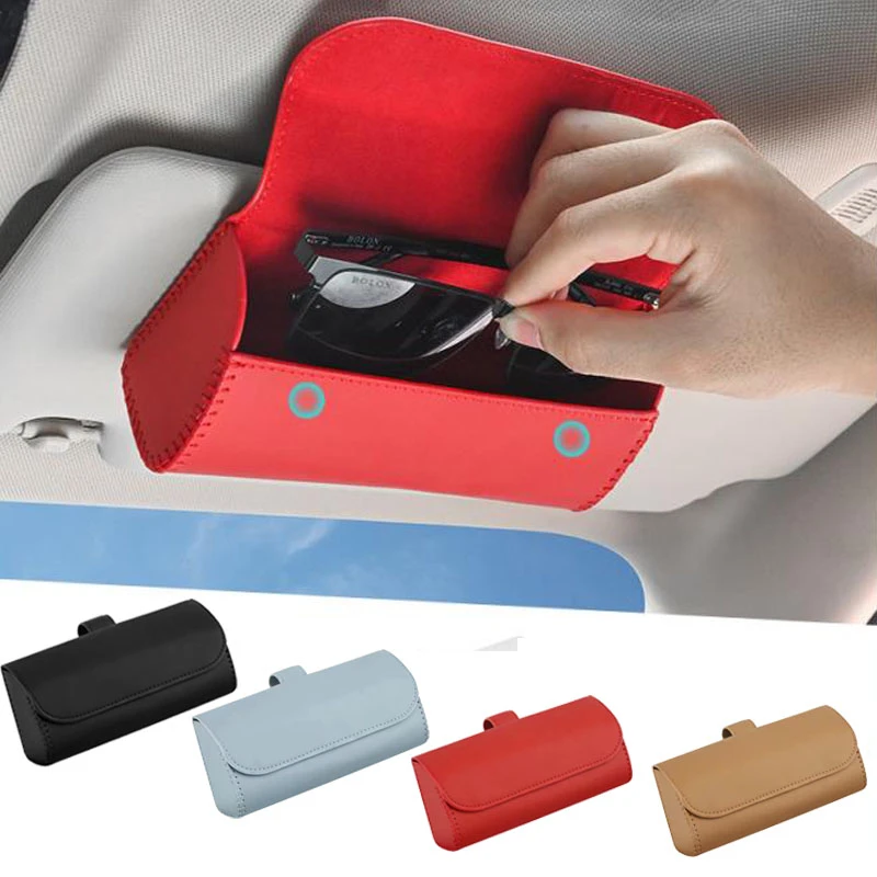 PU Car Glasses Clip Multifunctional Car Sun Visor Glasses Case Car