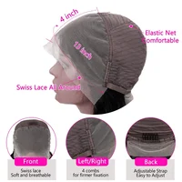 Perruque Bob Courte 8-14 Pouces Cheveux Humains Naturels Ondulés Profonds, Densité 200, Perruque Frontale Complète 13x4 HD Water Wave pour Femmes 6
