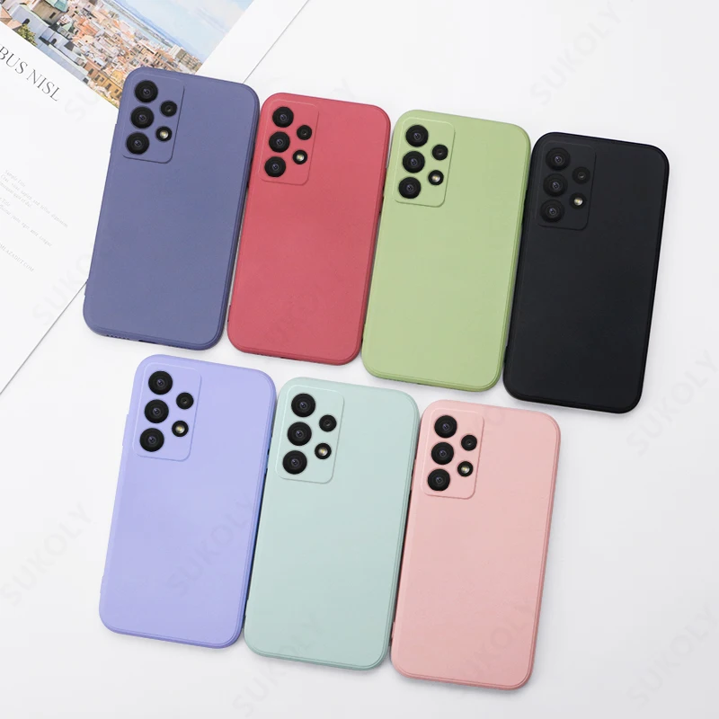 Liquid Silicone Soft Case For Samsung A55 A53 A54 5G S21 S23 FE Galaxy S22 S23 S24 Ultra Plus A52 Phone Cover Shell phone case phone protector cover