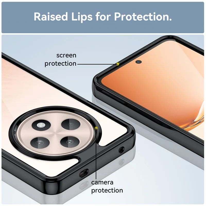 Crystal Clear Shockproof Phone Case with Colorful Border