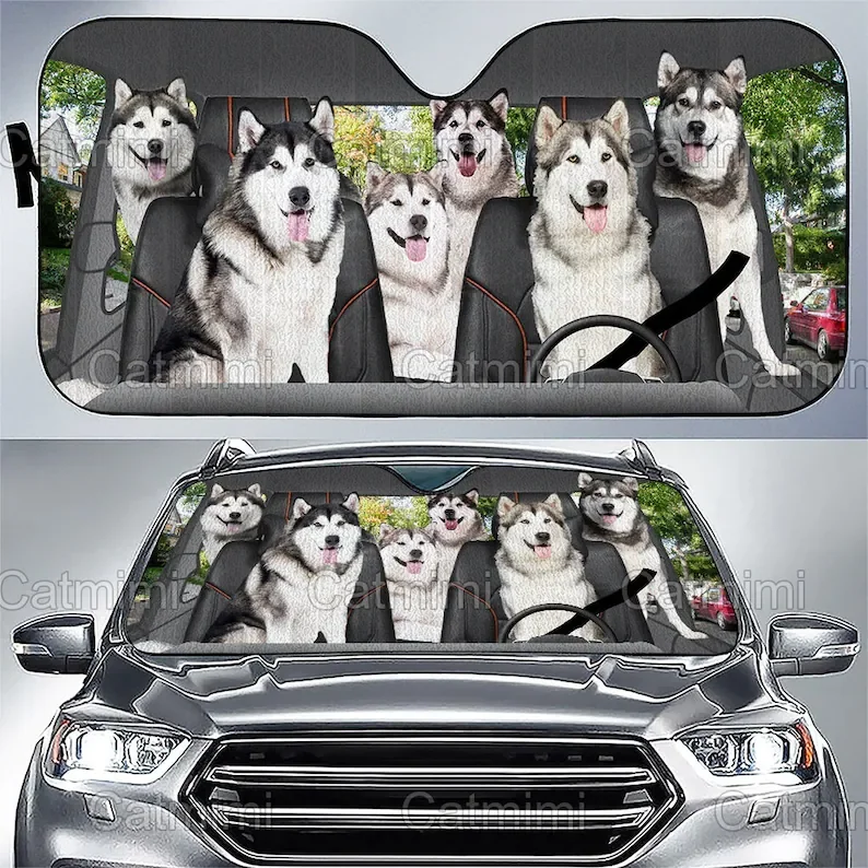 

Alaskan Malamute Car Sun Shade, Malamute Car Accessory, Alaskan Car Windshield Sunshade, Malamute Sun Shade, New Car Gift, Mothe