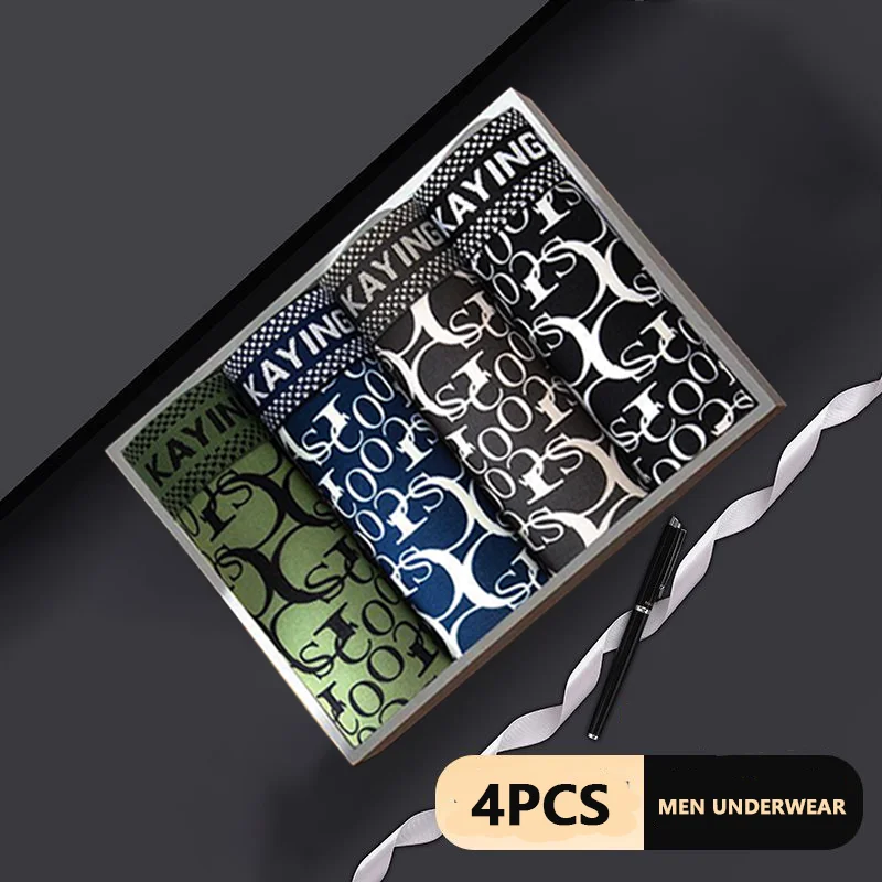 

4 шт./упаковка, мужские трусы-боксеры, размеры до 6xl