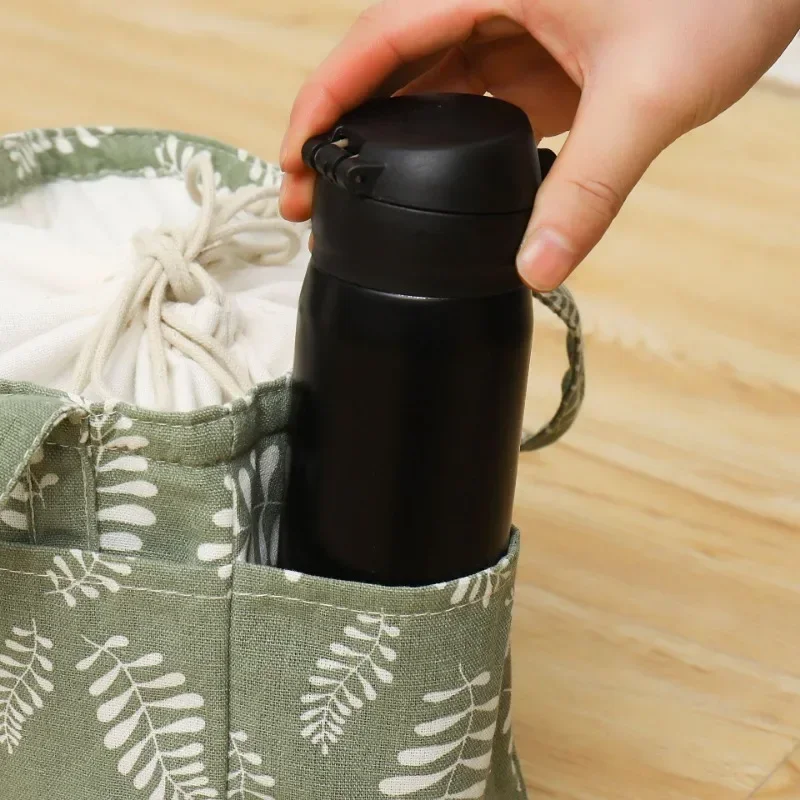 Green Plant Lunch Bag for Men Women Insulated Lunch Box Large Waterproof Tote Bag Reusable Adult Food Bags Pouch