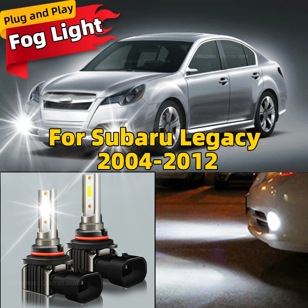 2PCS 6000K Canbus LED 안개등 전구 HB4 자동차 램프 80W 스바루 레거시 2004 2005 2006 2007 2008 2009 2010 2011 2012