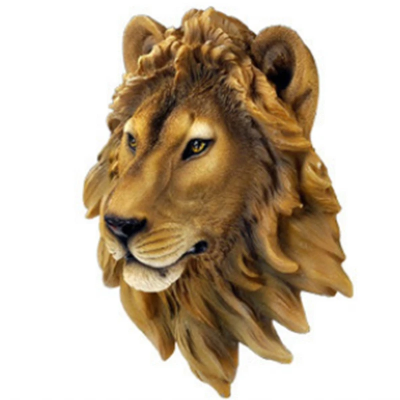 

Wall Decoration Bar Wine Cellar Lion Head Simulation Sculpture Creative Decor Resin Craft Beast Head Wall Statue