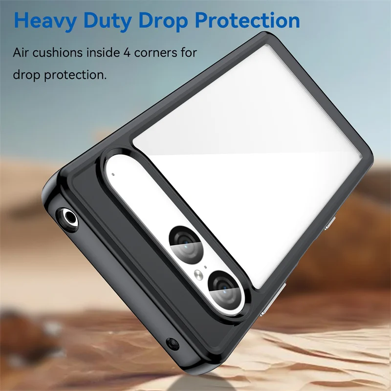 Clear Hard PC Case with Colorful TPU Frame - Shockproof Bumper