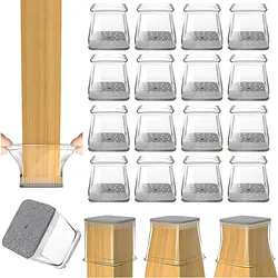Premium Anti - Slip Chair Leg Covers for Floor Protection and Noise Reduction (Cleargray)