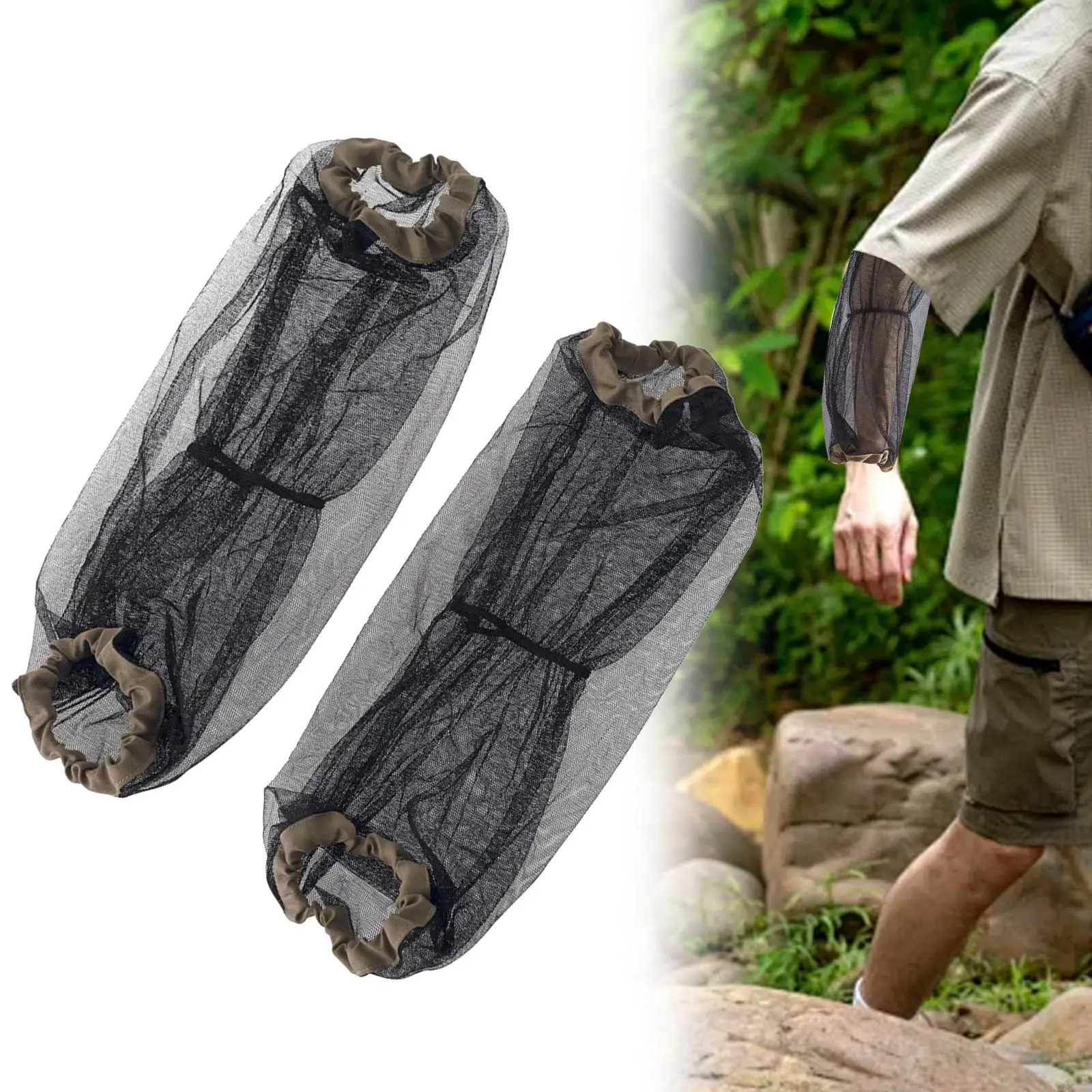 

2Pcs Net Arm Sleeves Mesh Arm Protector for Hiking Outdoor Sports Gardening