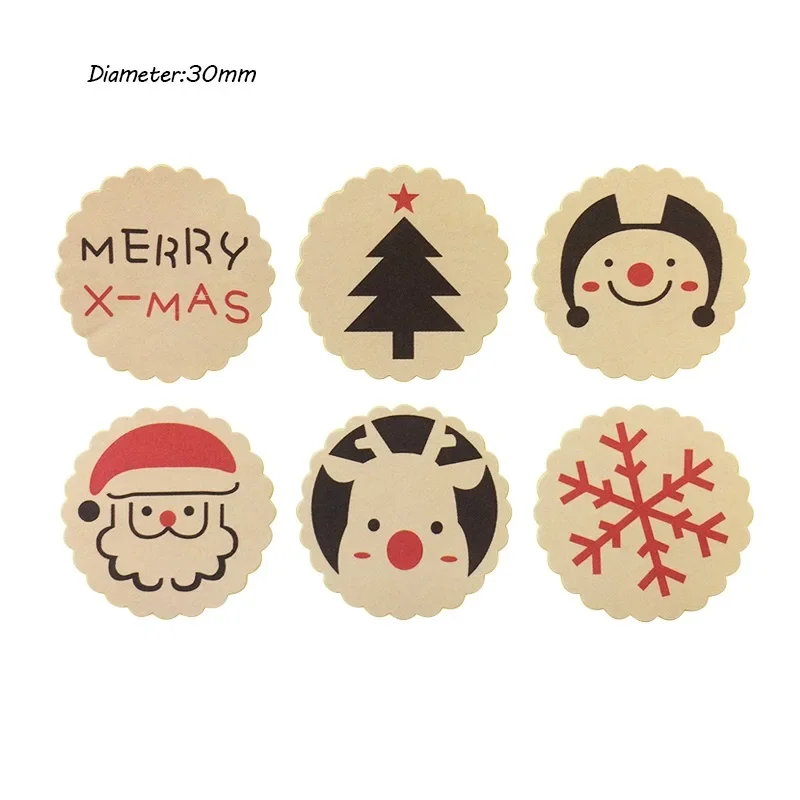

120PCS Merry Christmas Theme Sealing sticker DIY Gifts posted Baking Decoration package label Multifunction