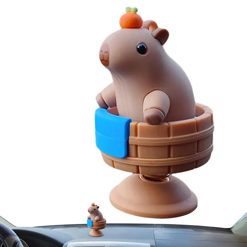 

Capybara Car Decor Decorative Capybara Shaking Head Figurine Statue Cute Creative Animal Car Decor Desktop Decorations For Home
