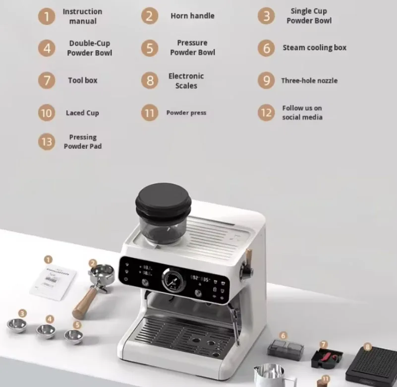 ماكينة قهوة إسبريسو احترافية بمنزلية وتجارية خفيفة...