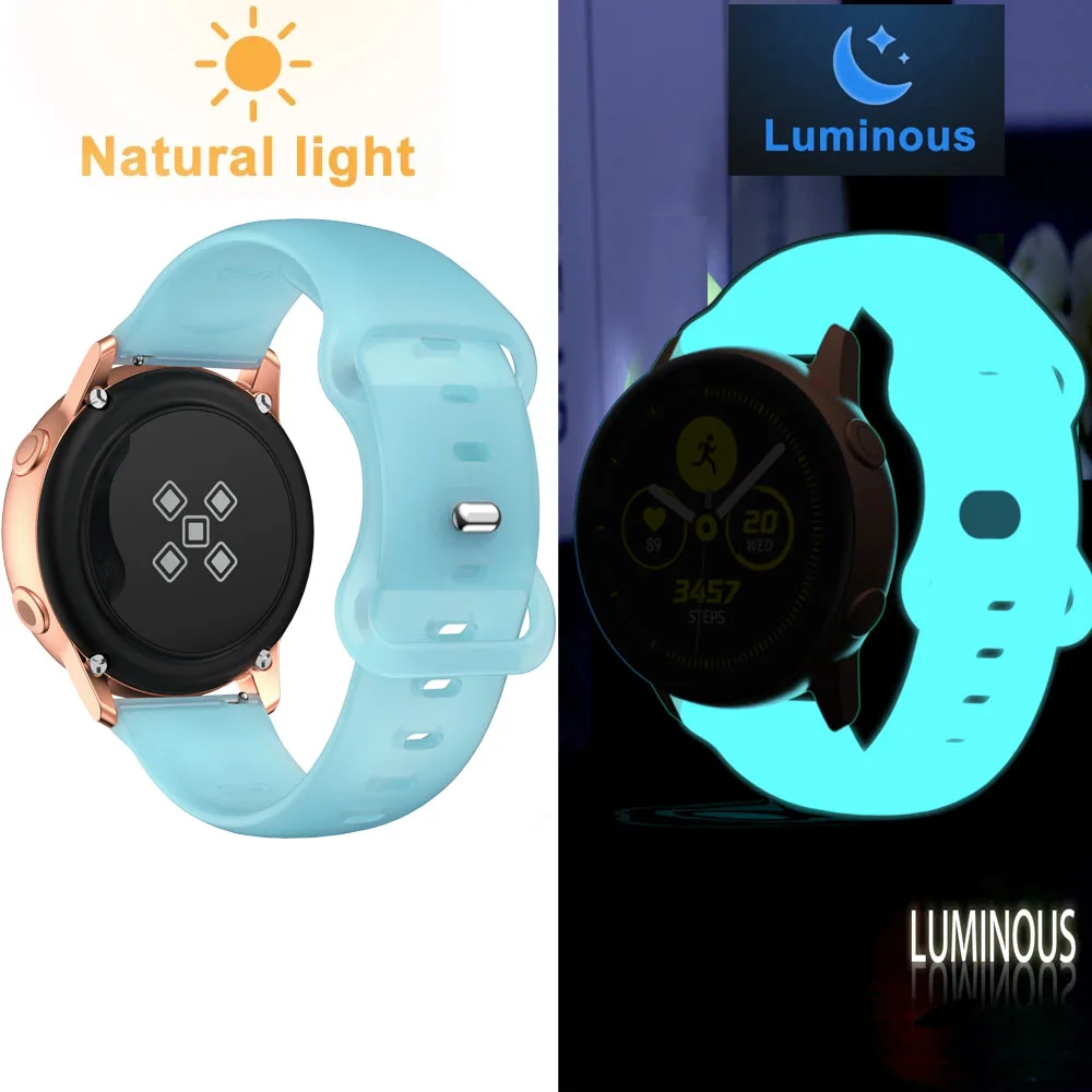 Luminous Glow Silicone Wristband - 20mm Sport Bracelet Strap