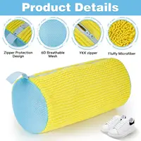 Washing Shoes Bag Padded Net Laundry Shoes Protector Fluffy fibers Polyester Sneaker Washing Friendly Laundry Bag Drying Bags 2