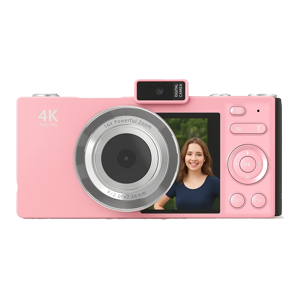 64GB Digital Camera 48MP HD Display 2.8 inch Autofocus Student Camera Retro Style with Dual Lens and Anti-Shake