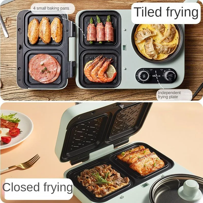 Breakfast Machine Sandwich Household Small Auto Power Off Non-stick Coating Kitchen Cooking Multifunctional Hot Press Toaster 4