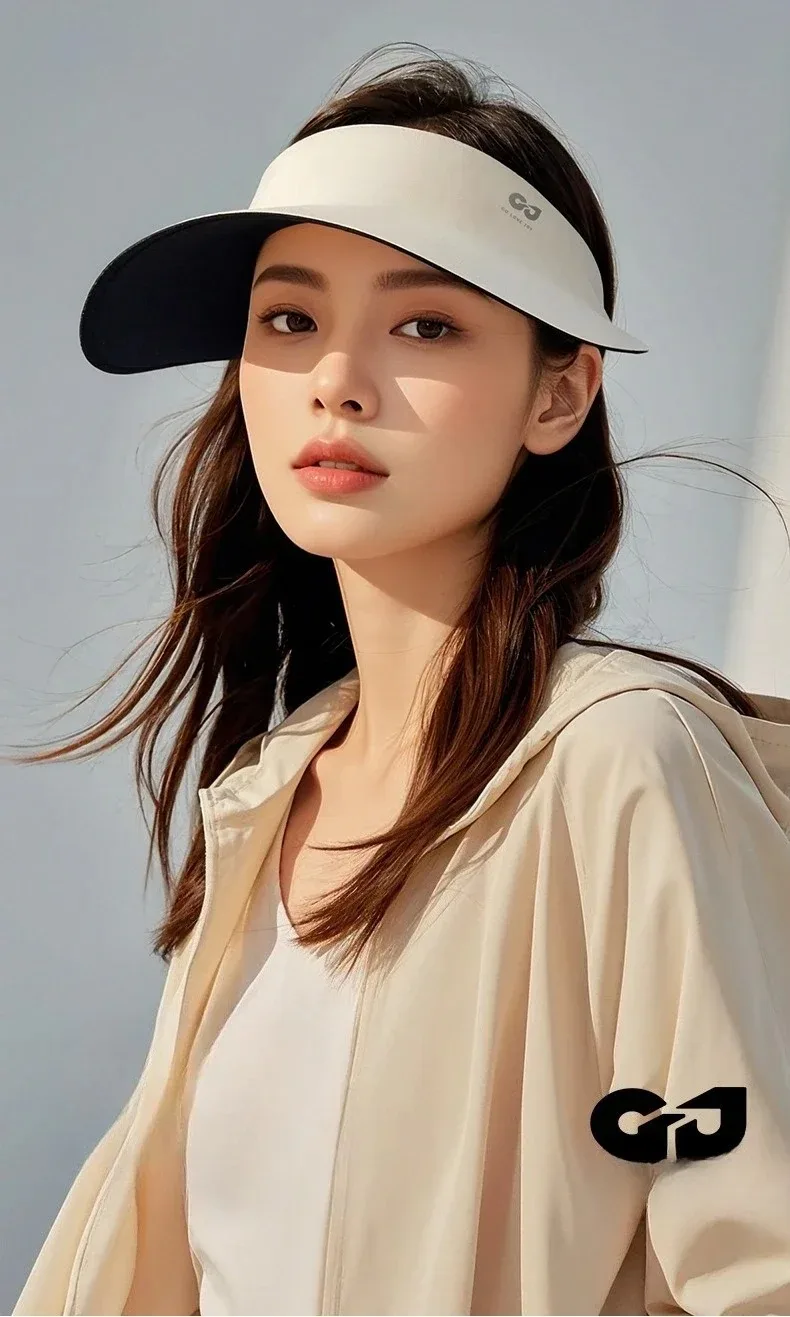 New Summer Outdoor Sports Anti-UV Breathable Folding Large Head Surround Empty Top Hat