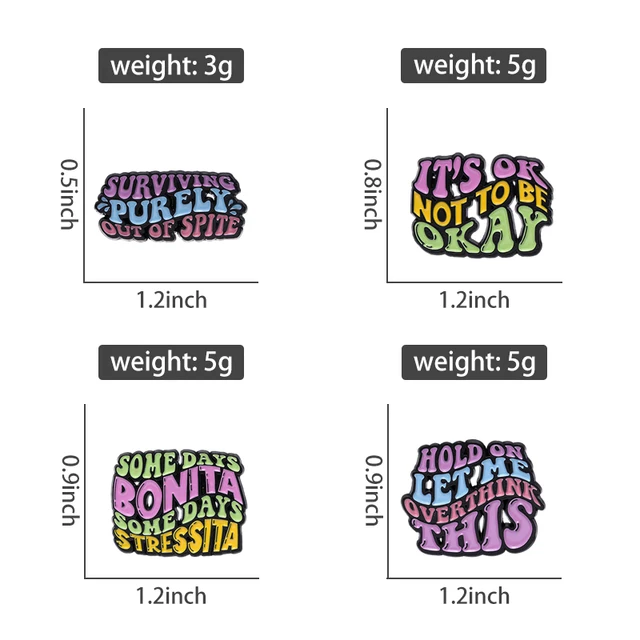 Colourful Quotes Enamel Pins Brooches Lapel Badges  3
