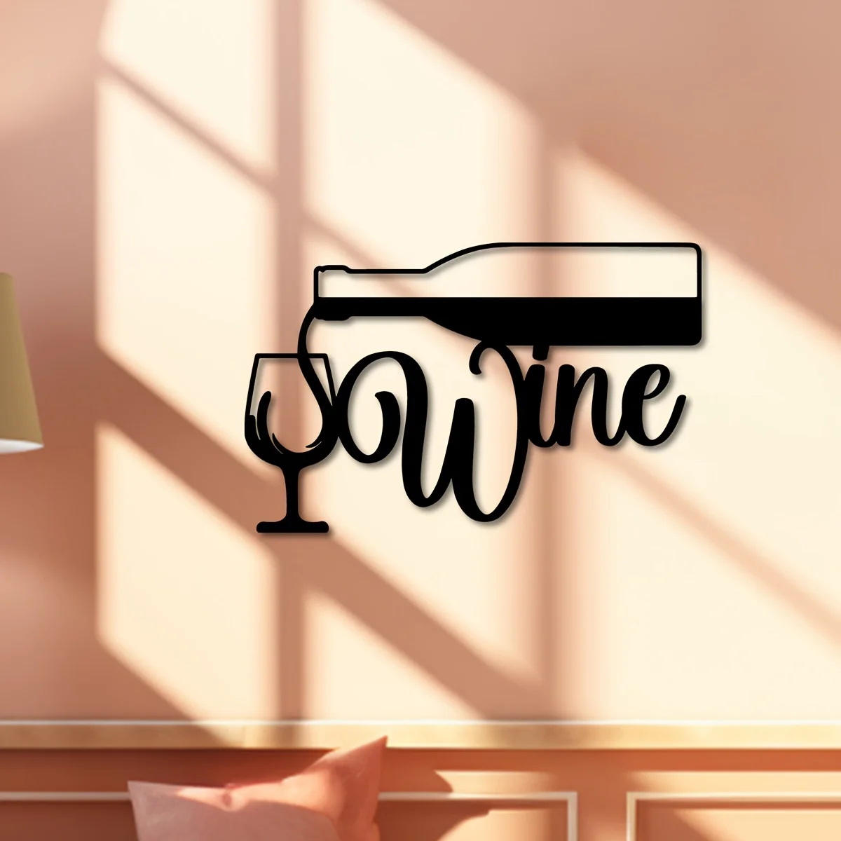 A Wine Glass Wall Art piece, , Beautiful Decoration With Retro decorations, Bar Kitchen Coffee