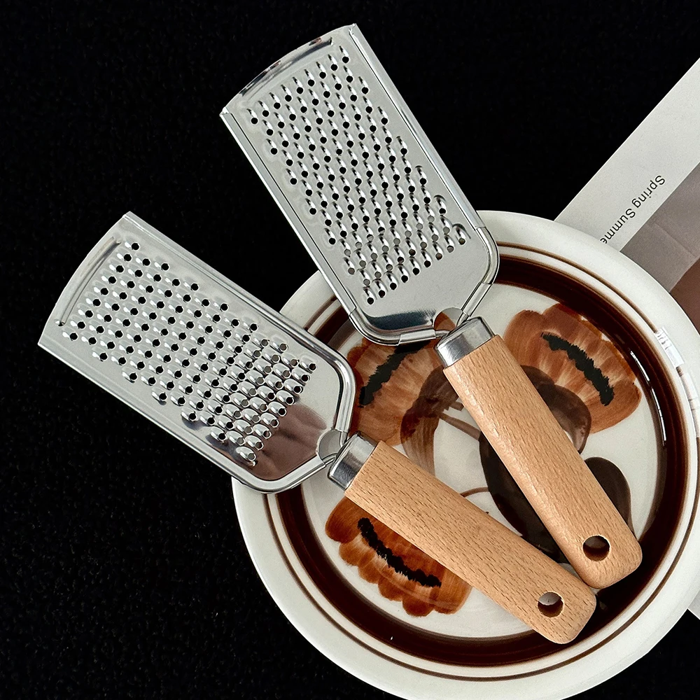 Kitchen Grater 1PC Wooden Handle Grater Small Kitchenware Stainless Steel Baking Utensils