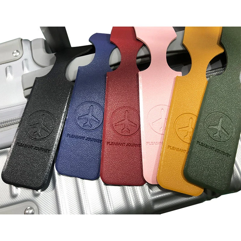 New Leather Suitcase Luggage Tag Label Bag Pendant Handbag Portable Travel Accessories Name ID Address Holder Boarding Tags 1pcs