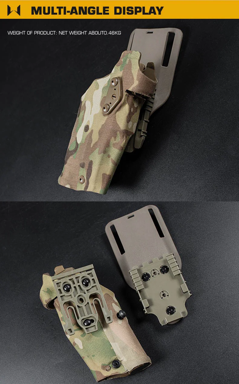 Tactical 6354DO Pistol Holster for Glock 17 Gen4 G19 with X300/X300U Flashlight Quick Lock System QLS Mount Adapter Leg Shroud