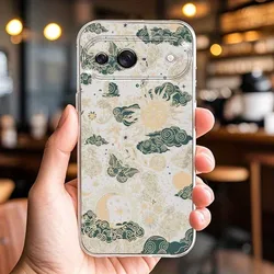Vintage Sun Moon Star Cloud Butterfly Print Clear Soft TPU Phone Case - Personalized Back Cover - Google Pixel 8 Pro (Clear JKC424)