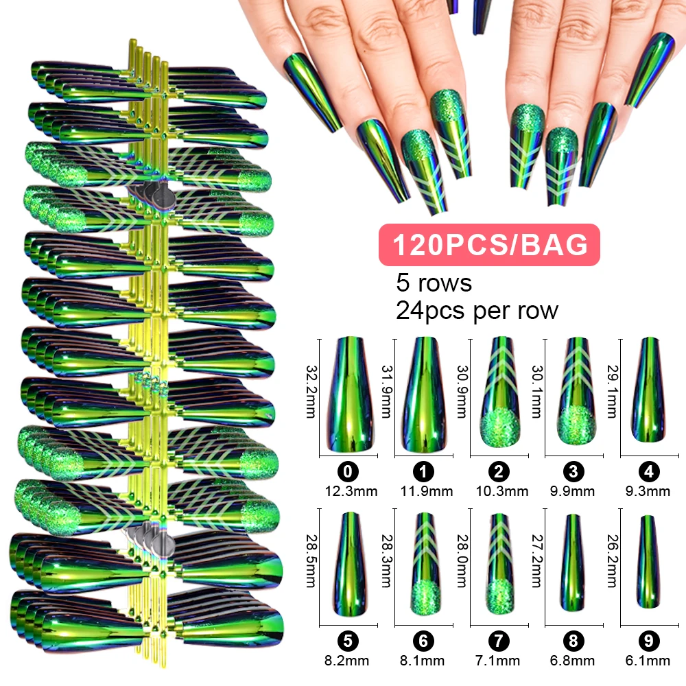 120pcs Detachable Square Coffin Fake Nail Tips