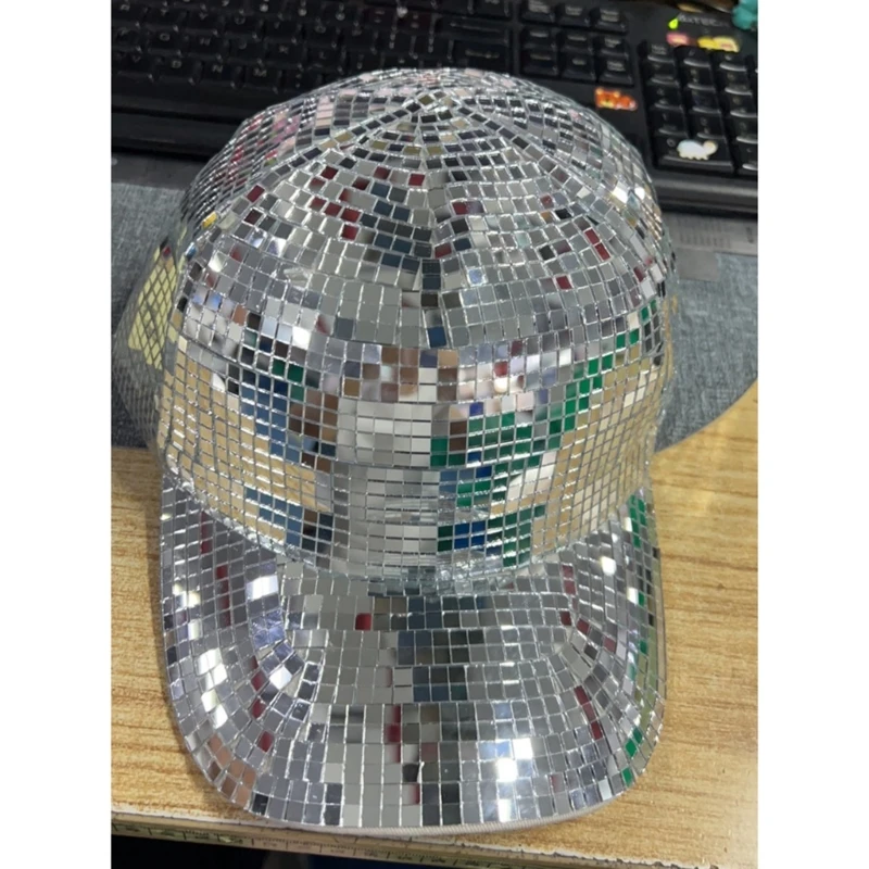 

Balls Club Hat Sequin Mirror Hat Fashion Night Club Dj-Hat