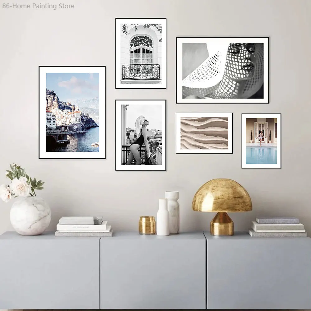 

Black White Photography Poster Landscape Canvas Painting Nordic Quote Wall Art HD Print Modern Picture Living Room Home Decor