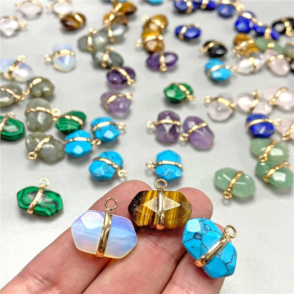 Healing Natural Crystal Stone Pendant Charm With Cutting Process