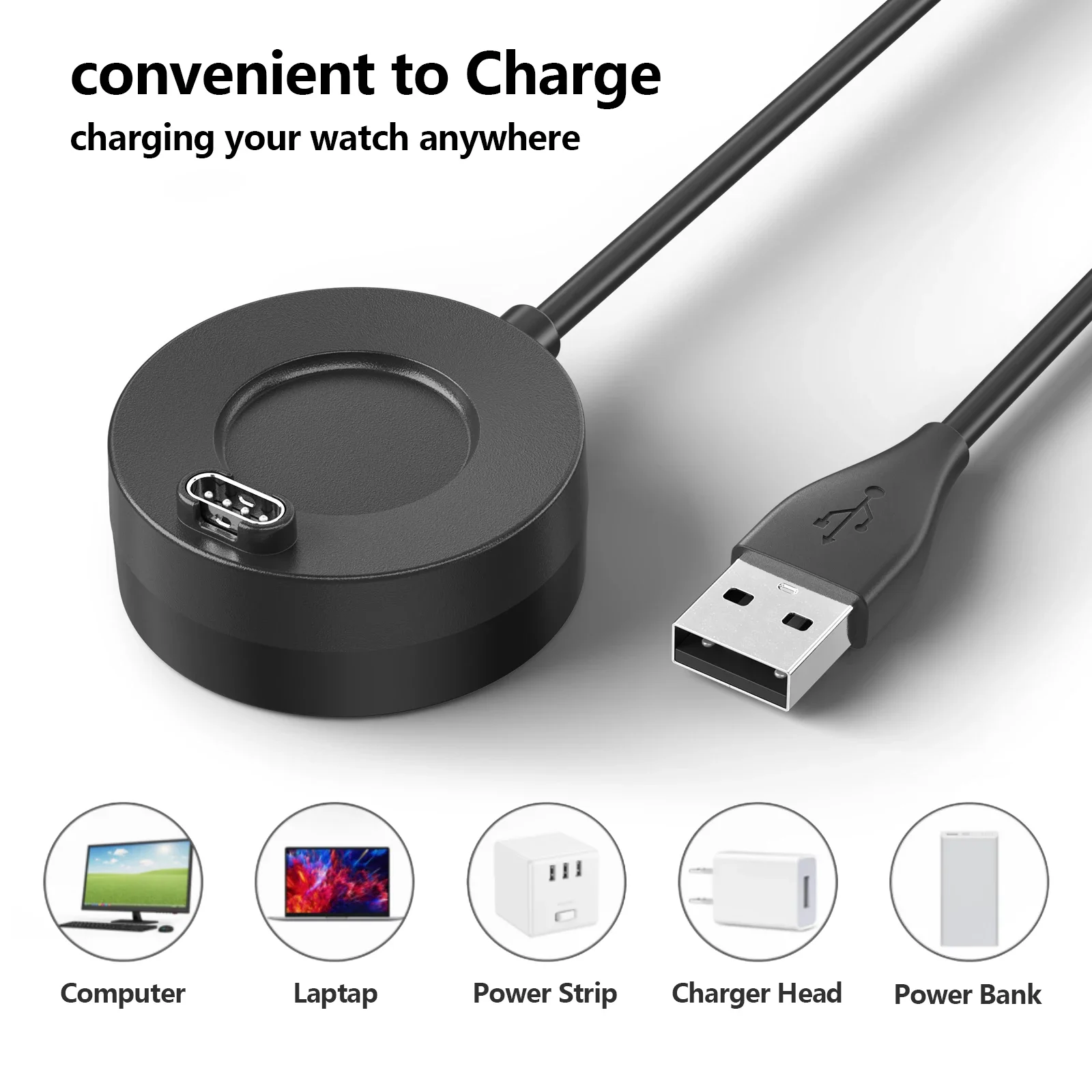 Supporto Dock Caricabatterie USB Per Garmin Vivoactive 4, 3, Fenix 6X, 6S, 5: Adattatore Pratico