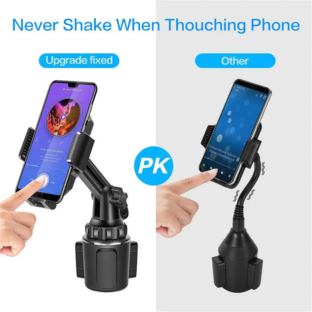 Universal Car Cup Holder Cellphone Stand for Mobile Cell Phones Adjustable Phone Mount for Huawei for Samsung Black