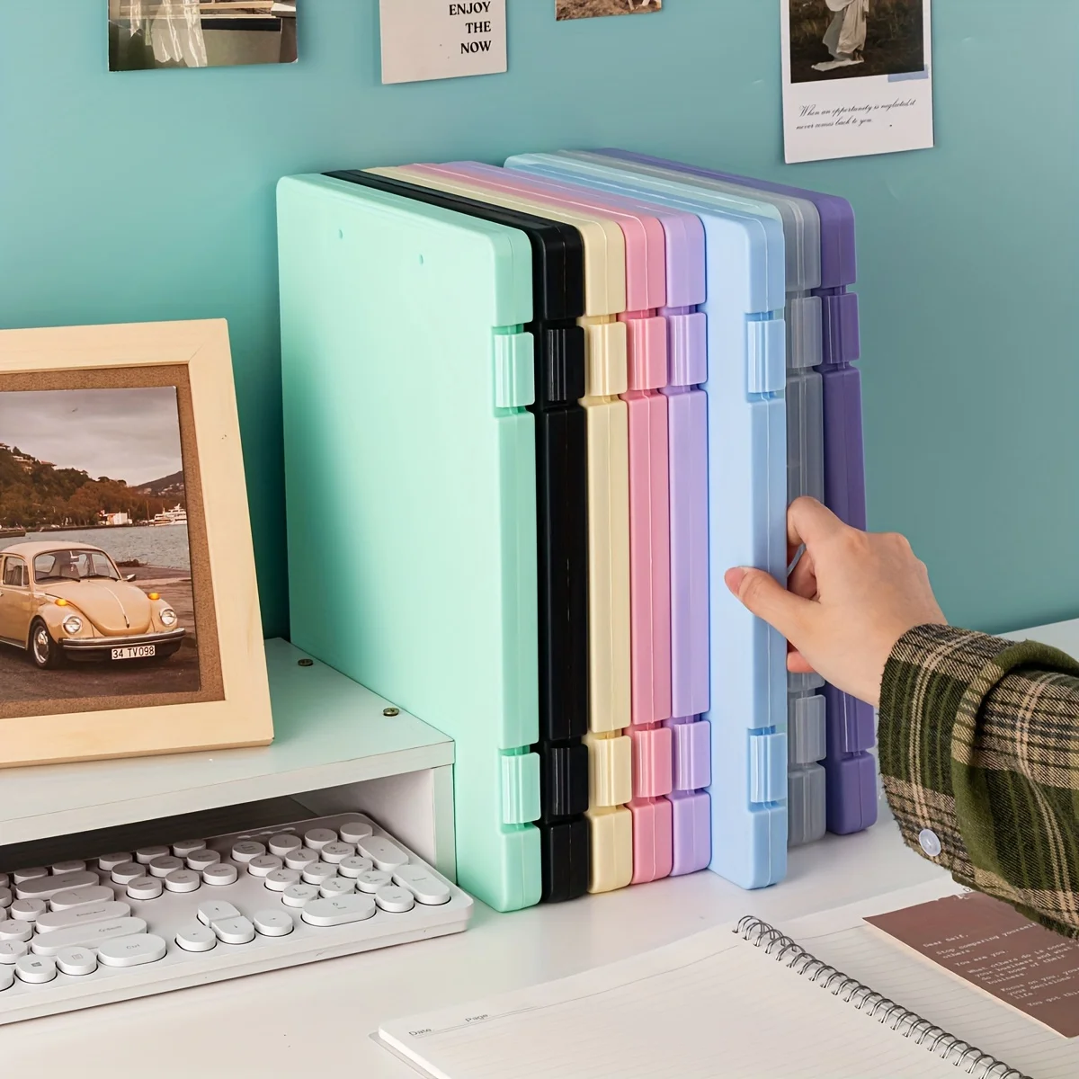 A4 File Storage Box, Transparent Plastic File Box, Large Capacity Student Desk Sundries Classification Storage, Multifunctional