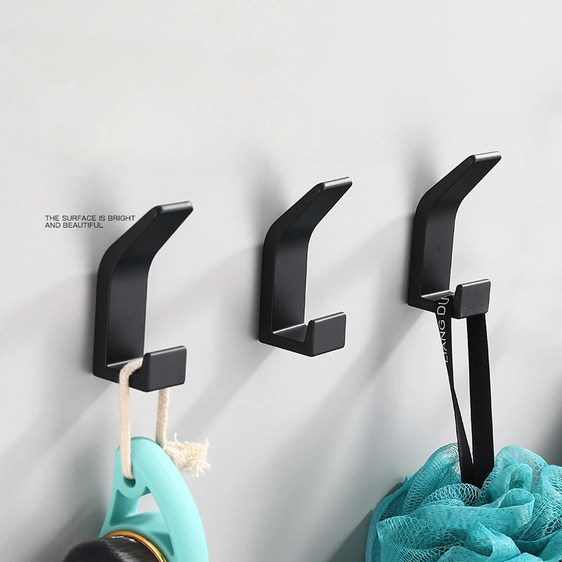 

3PCS No Drilling Double Hook Towel Hook For Bathroom Clothes Coat Hook Bedroom Robe Hooks Livingroom Kitchen Accessories