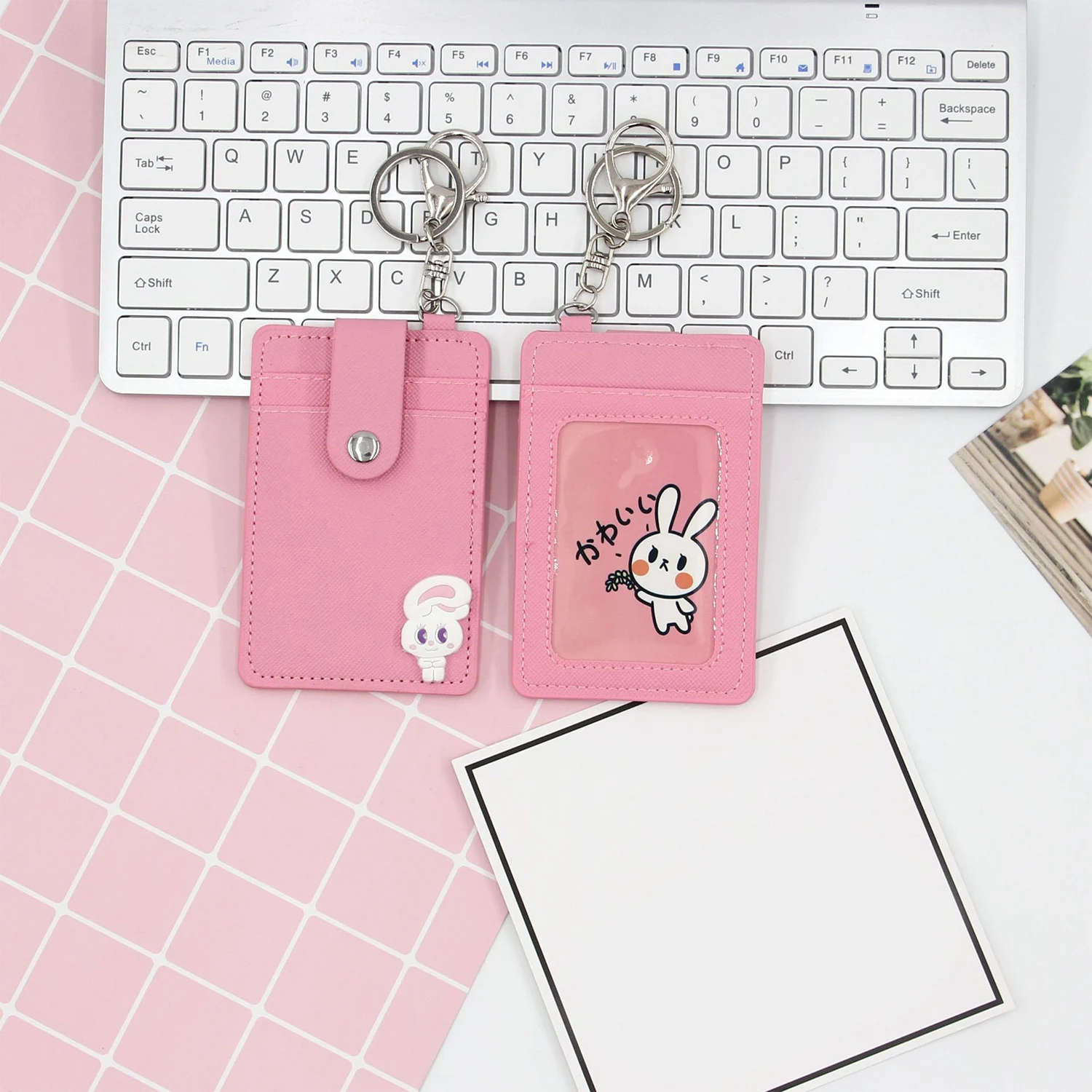 1Pc bank credit card holder bus ID cards holders women men fashion card bags keychain cute cartoon case key chain ring