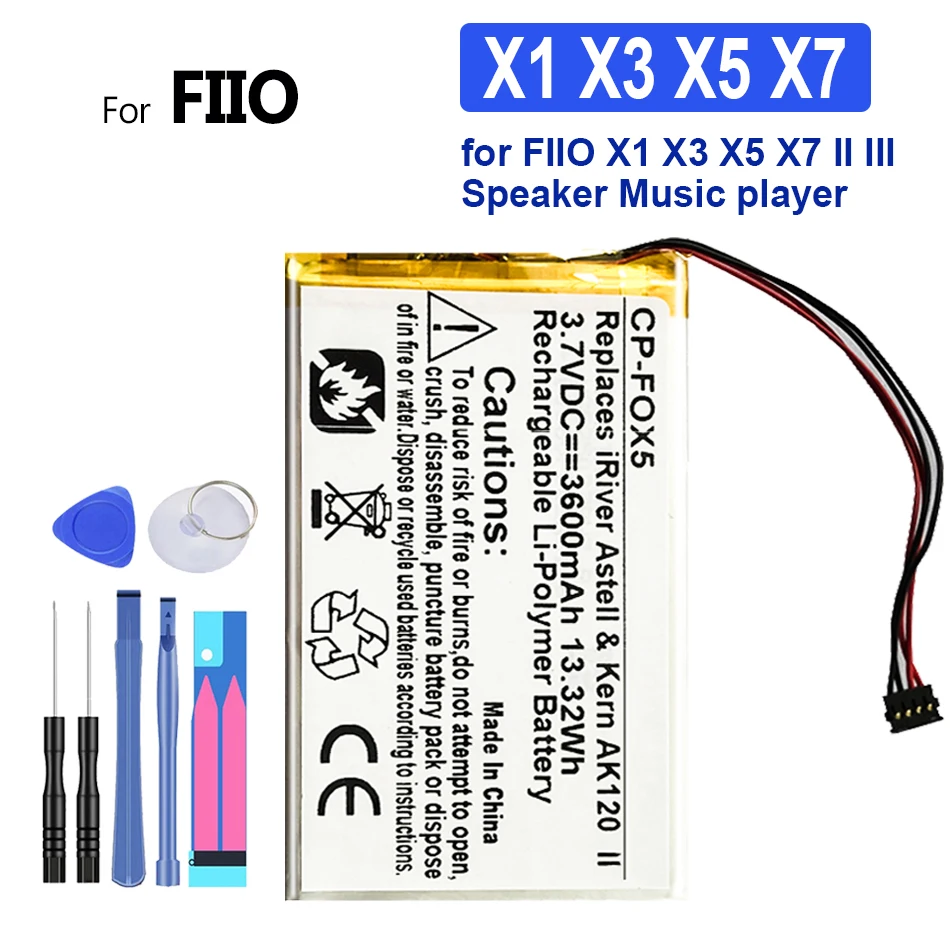 

Аккумулятор для FIIO X1 X3 X5 X7 II III, 3500 мАч