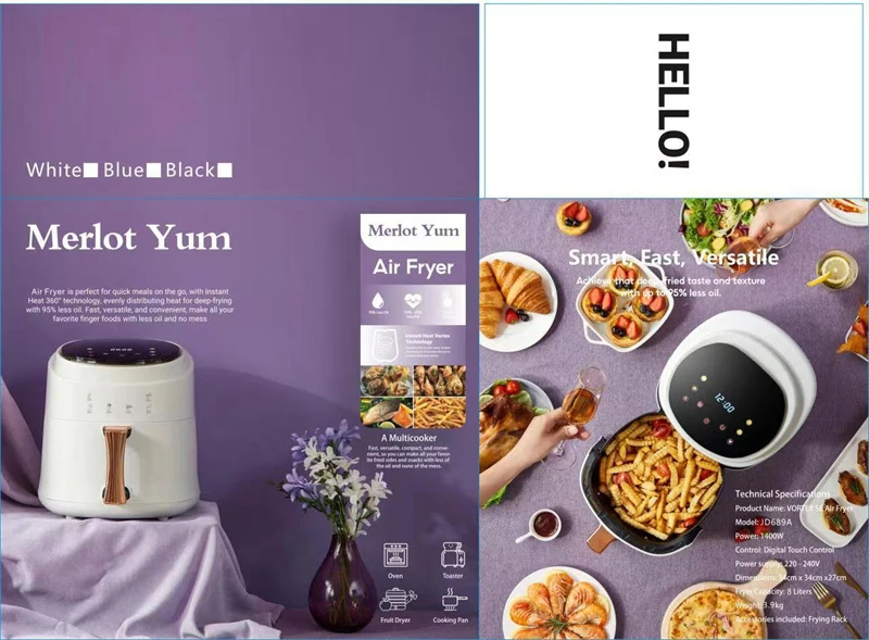 Description Picture 2 of itemAir Fryers 8L Large Capacity 360° Baking Toaster Without Oil Electric Deep Fryer Nonstick Basket Chicken Fryer Sonifer Airfryers