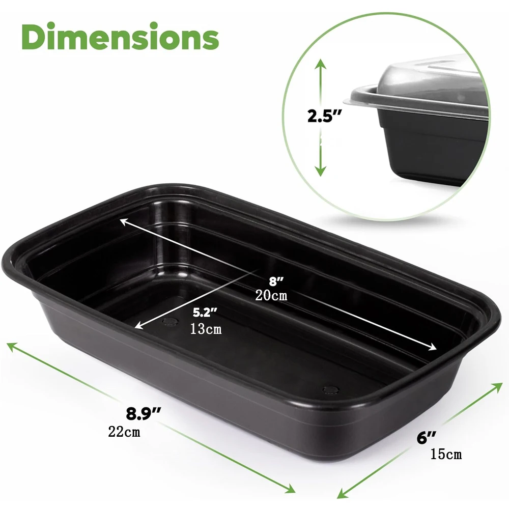 28 OZ Stackable Meal Prep Containers Microwavable Reusable Containers with Lids for Food Prepping Disposable Lunch Boxes