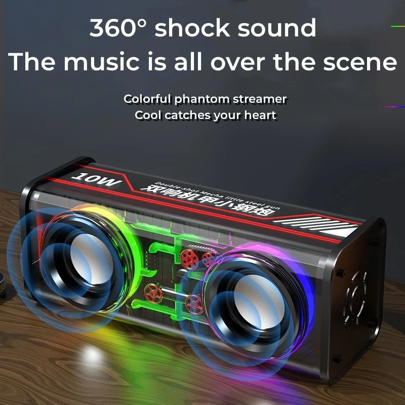 V8 Transparent Mecha Bluetooth Speaker description image 9