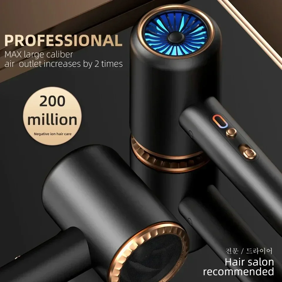 Hairdryer Hot & Cold Brush Hairdryer Negative Ion Powerful Hairdryer for Travelling Home Hairdressing Tools 2400W 3rd Gear 2
